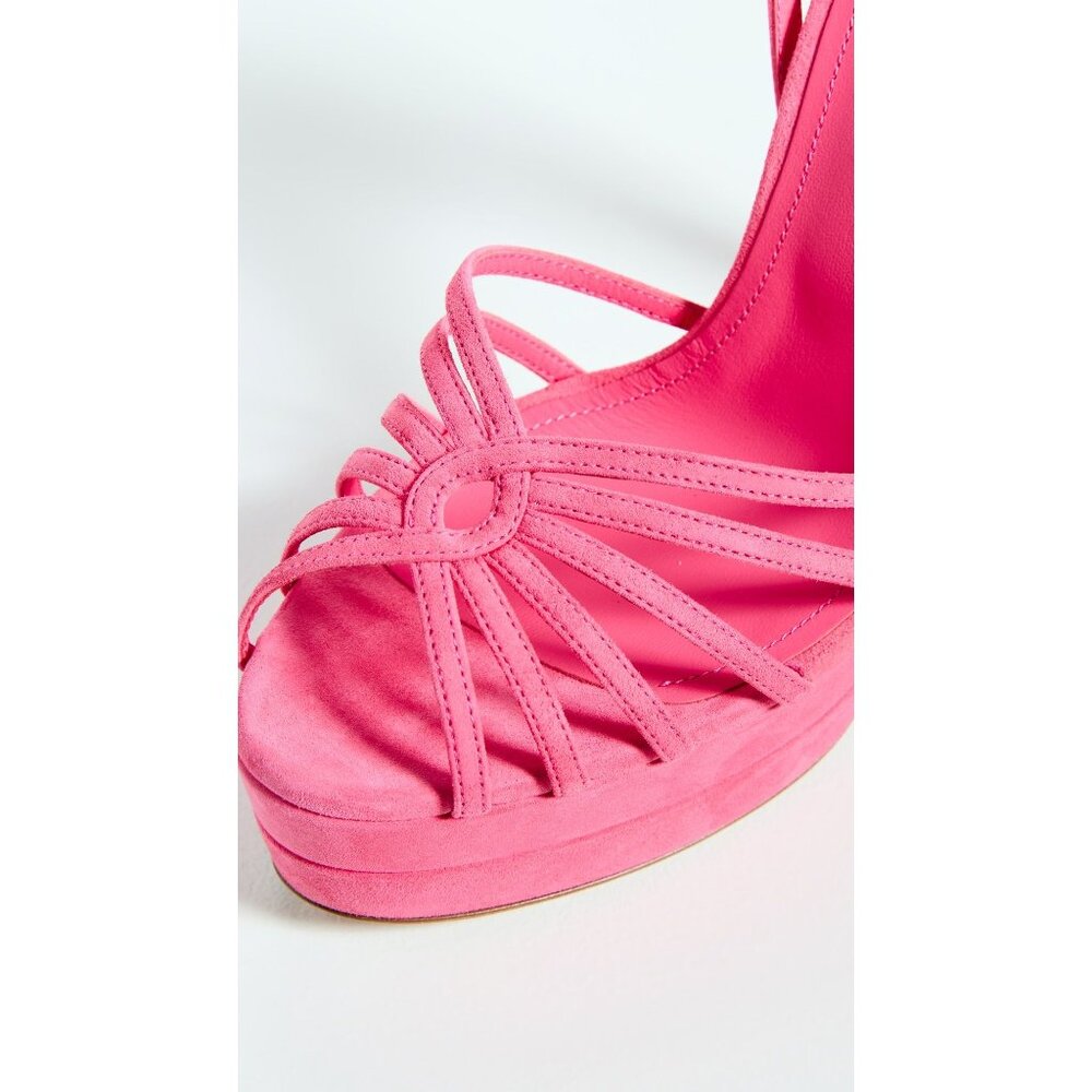 Aquazzura 130mm Flow Plateau Sandals Watermelon 38.5 With Box Pink High Heels - Picture 5 of 16
